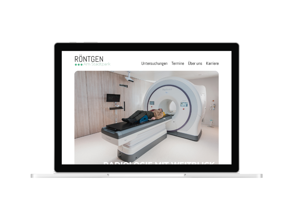 Mock-Up einer Website für Radiologen