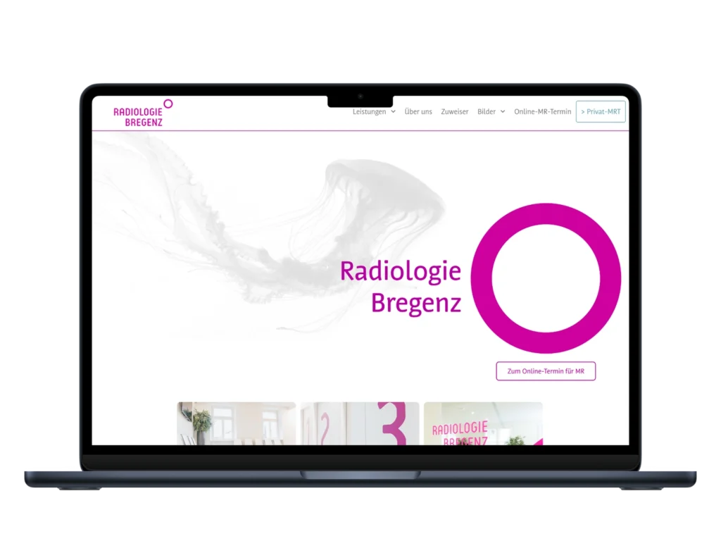 Mockup der Website der Radiologie Bregenz